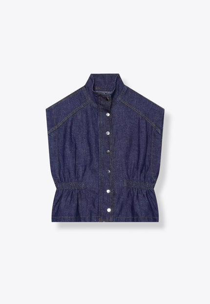 Nautical Buttoned Up High Collar Vest ANJE REBEL