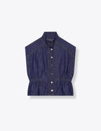 Nautical Buttoned Up High Collar Vest ANJE REBEL
