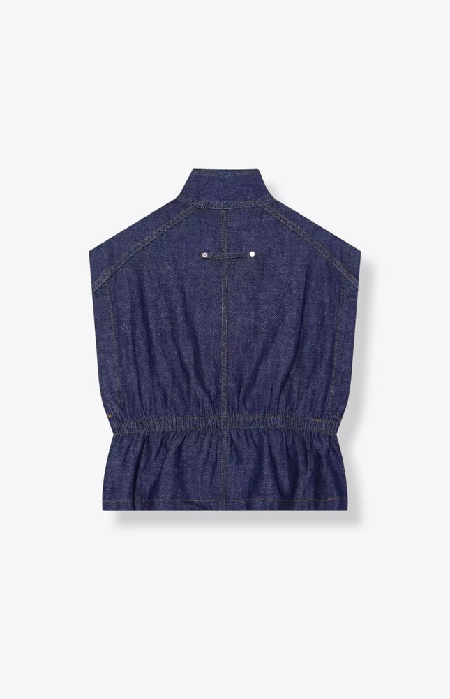 Nautical Buttoned Up High Collar Vest ANJE REBEL