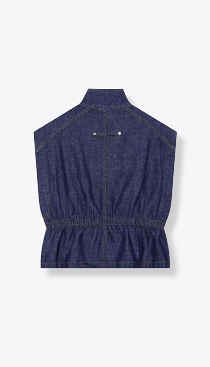 Nautical Buttoned Up High Collar Vest ANJE REBEL