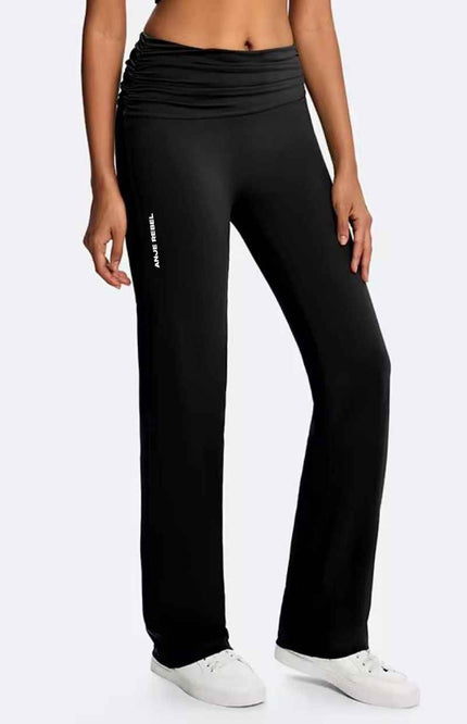 Tummy Control Foldover Flare Pants