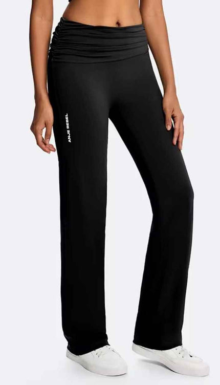 Tummy Control Foldover Flare Pants