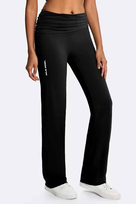 Tummy Control Foldover Flare Pants