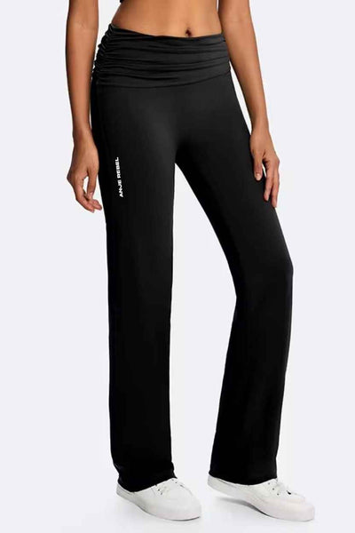 Tummy Control Foldover Flare Pants