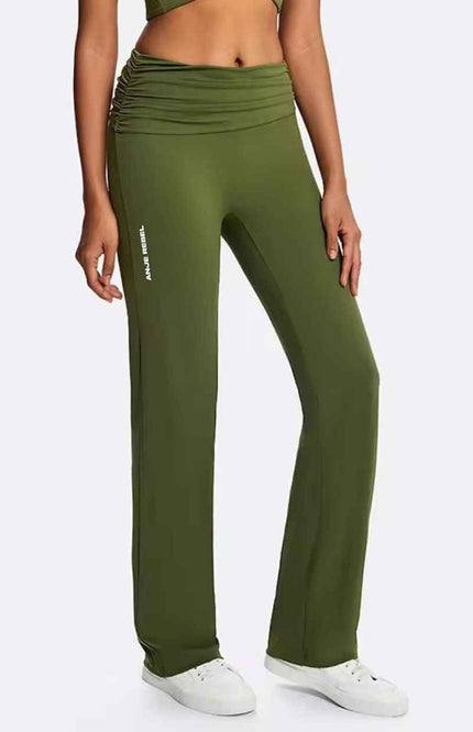 Tummy Control Foldover Flare Pants