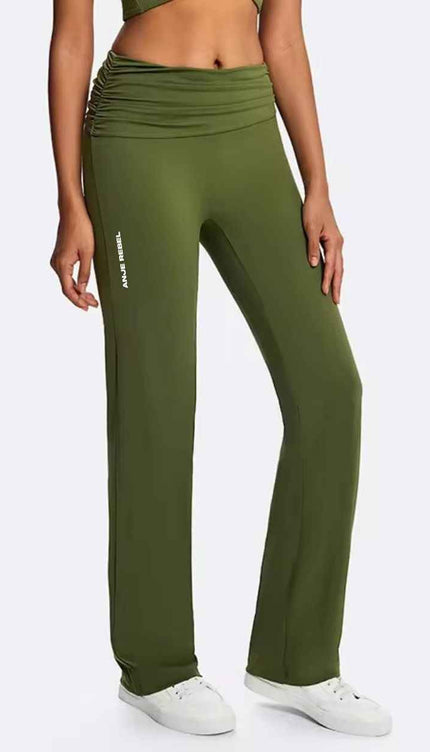 Tummy Control Foldover Flare Pants