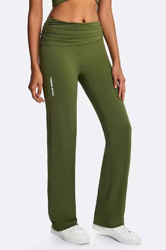 Tummy Control Foldover Flare Pants