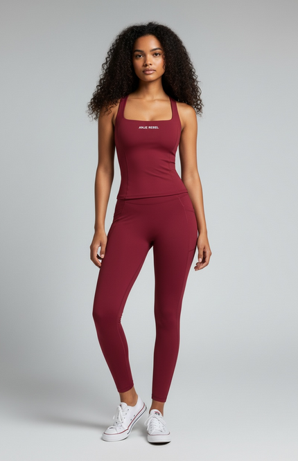 Crimson Smooth Skin Racer Tank Top ANJE REBEL