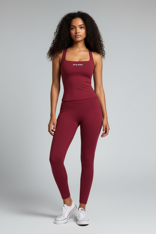 Crimson Smooth Skin Racer Tank Top ANJE REBEL