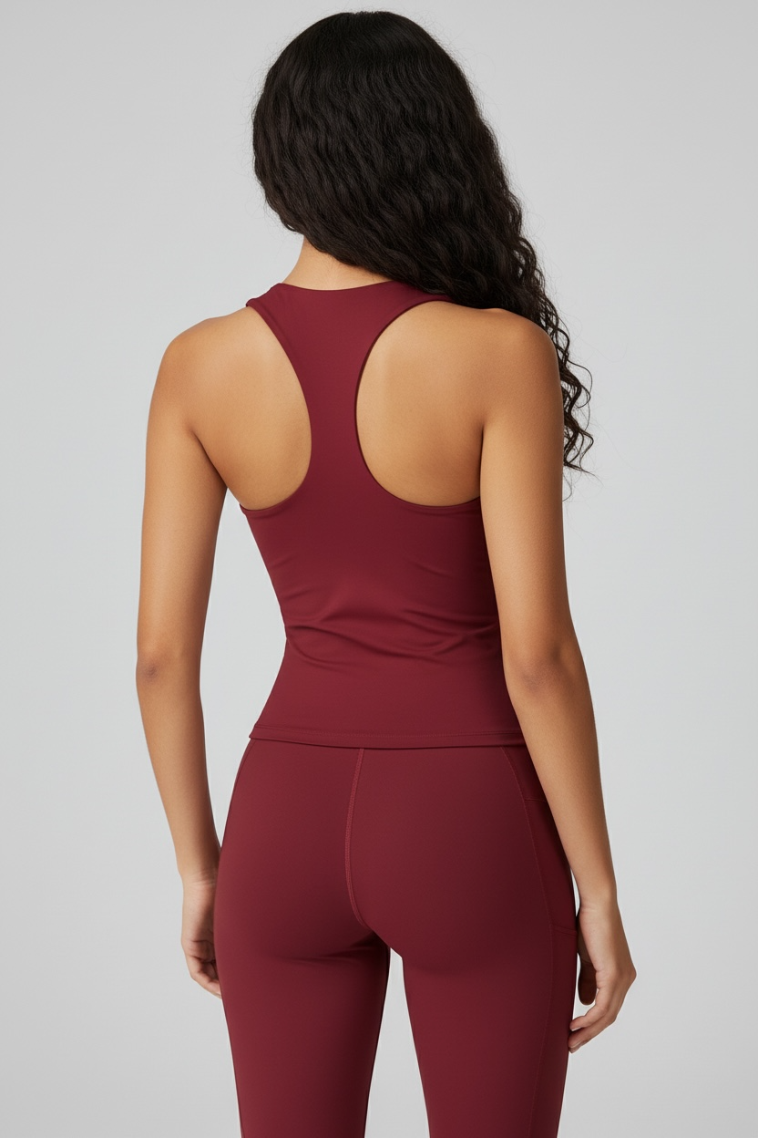 Crimson Smooth Skin Racer Tank Top ANJE REBEL