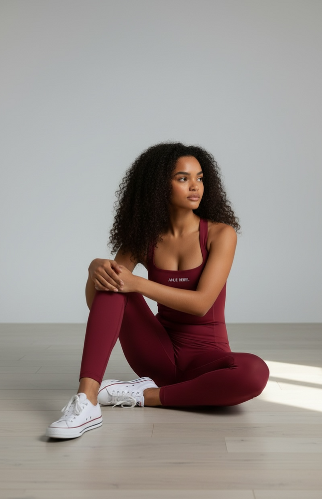 Crimson Smooth Skin Racer Tank Top ANJE REBEL