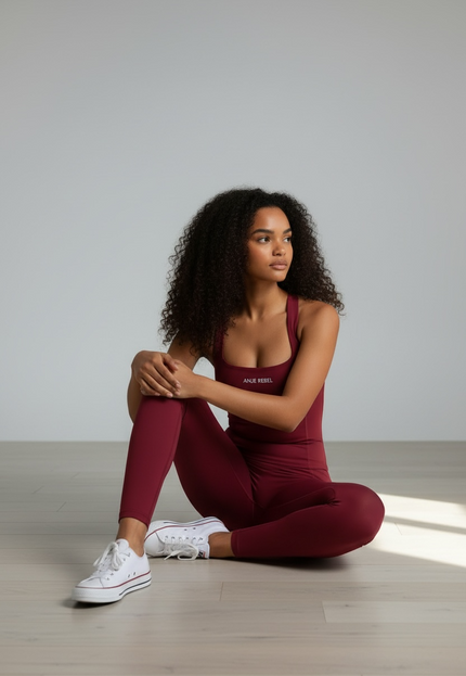 Crimson Smooth Skin Racer Tank Top ANJE REBEL
