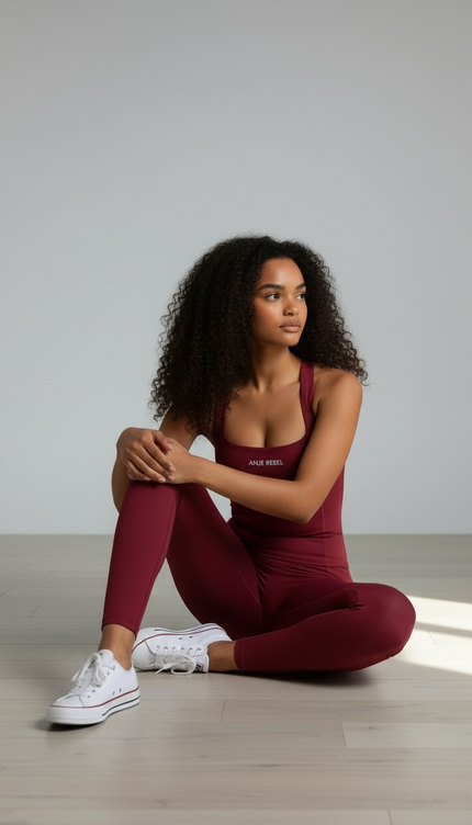 Crimson Smooth Skin Racer Tank Top ANJE REBEL