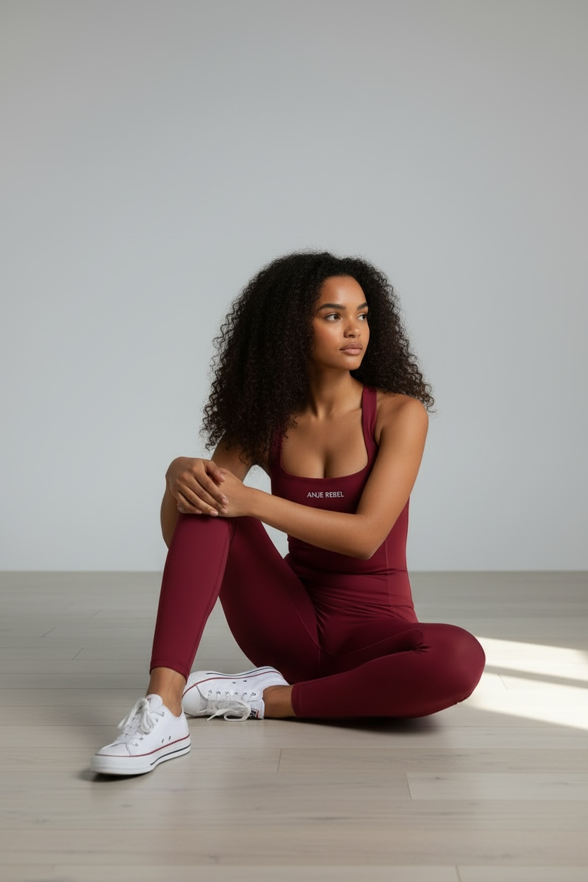 Crimson Smooth Skin Racer Tank Top ANJE REBEL