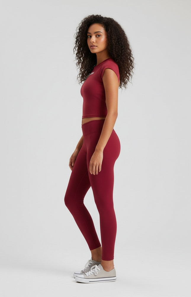 Crimson Bare Back Short Sleeves Shirt ANJE REBEL