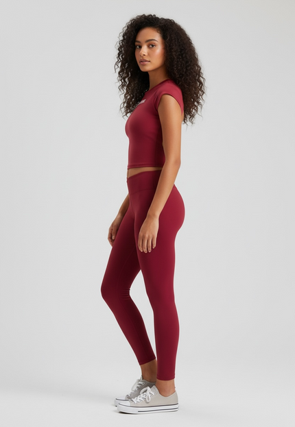 Crimson Bare Back Short Sleeves Shirt ANJE REBEL