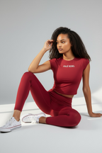 Crimson Bare Back Short Sleeves Shirt ANJE REBEL