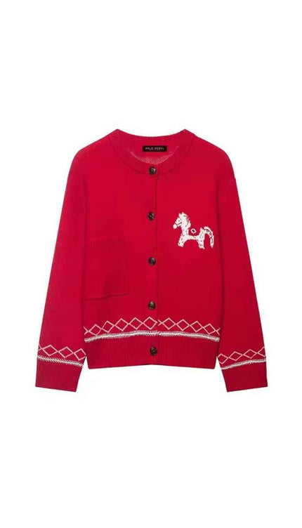 Horse Emblem Limited Edition Red Sweater