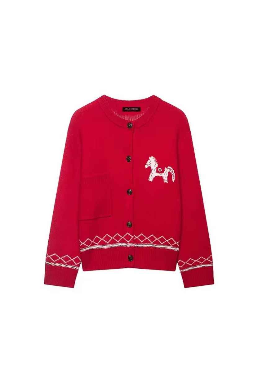 Horse Emblem Limited Edition Red Sweater