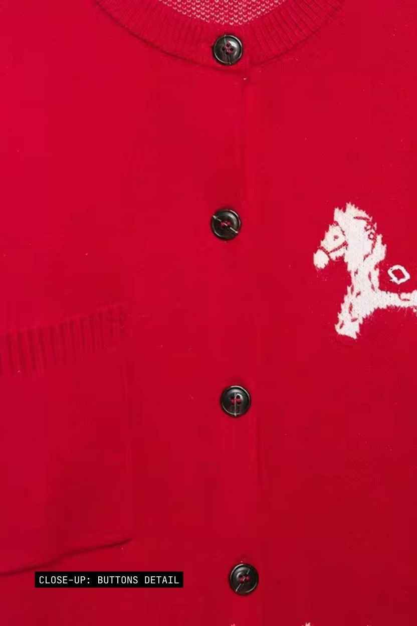 Horse Emblem Limited Edition Red Sweater