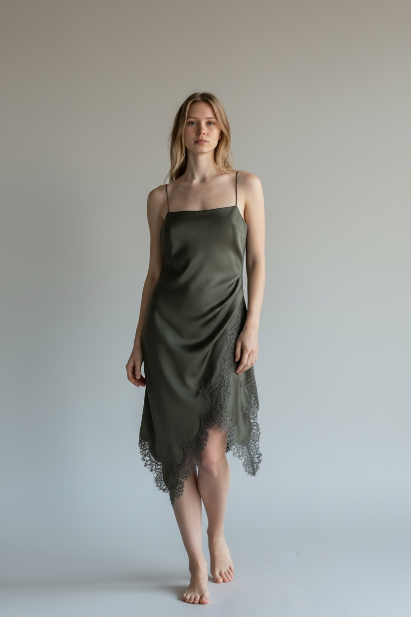 Asymmetrical French Lace Dress ANJE REBEL