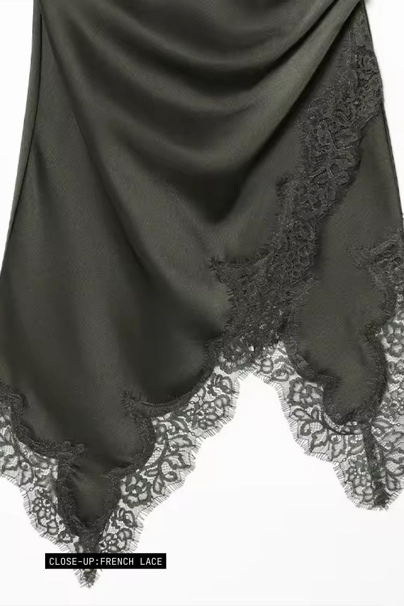 Asymmetrical French Lace Dress ANJE REBEL