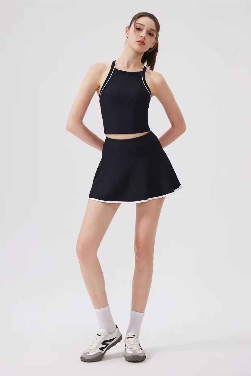 Dolly 2-Pcs Halter Sleeveless Top and short Skirt