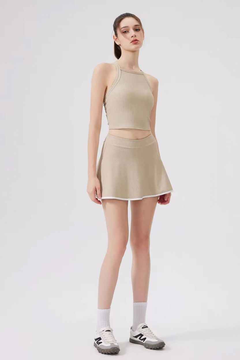 Dolly 2-Pcs Halter Sleeveless Top and short Skirt