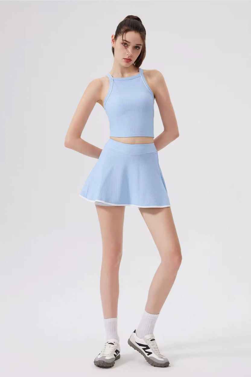 Dolly 2-Pcs Halter Sleeveless Top and short Skirt