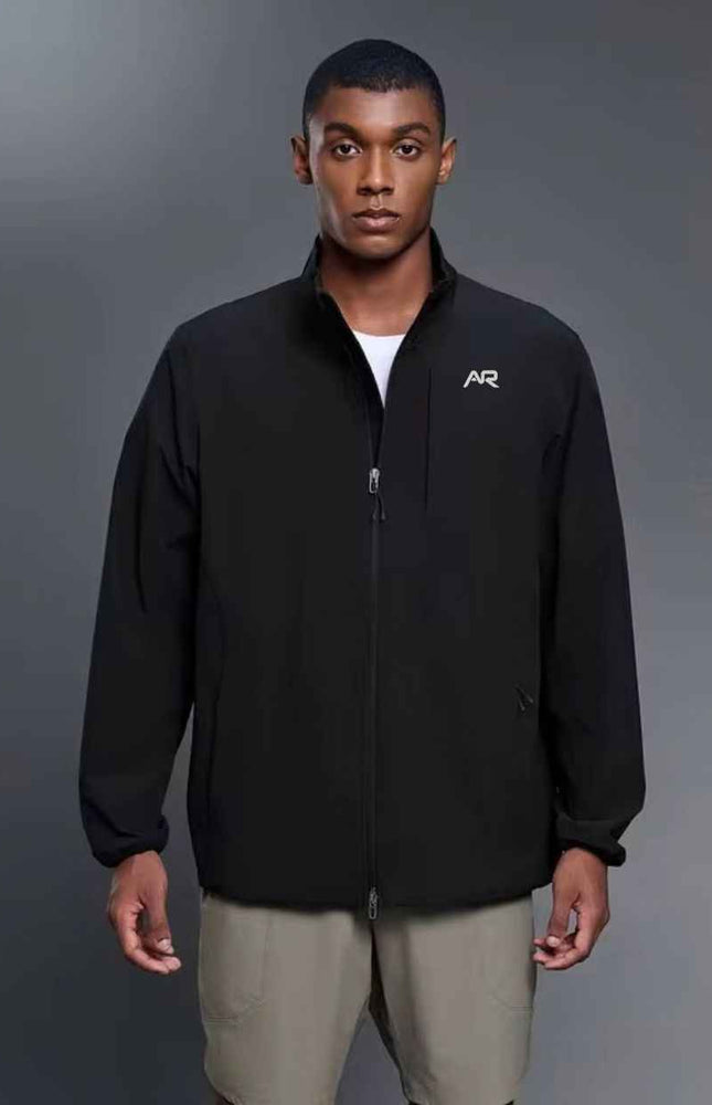 High-Collar Weatherproof Zip-Up Jacket
