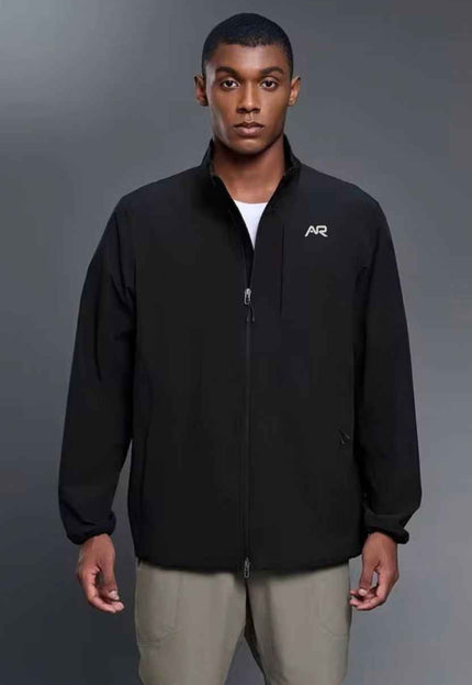 High-Collar Weatherproof Zip-Up Jacket