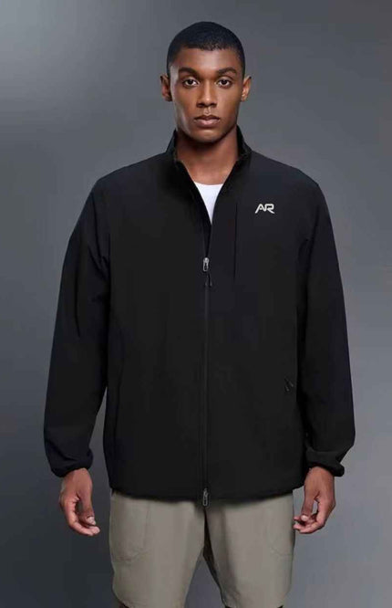 High-Collar Weatherproof Zip-Up Jacket