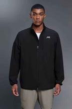 High-Collar Weatherproof Zip-Up Jacket