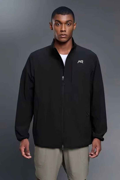 High-Collar Weatherproof Zip-Up Jacket