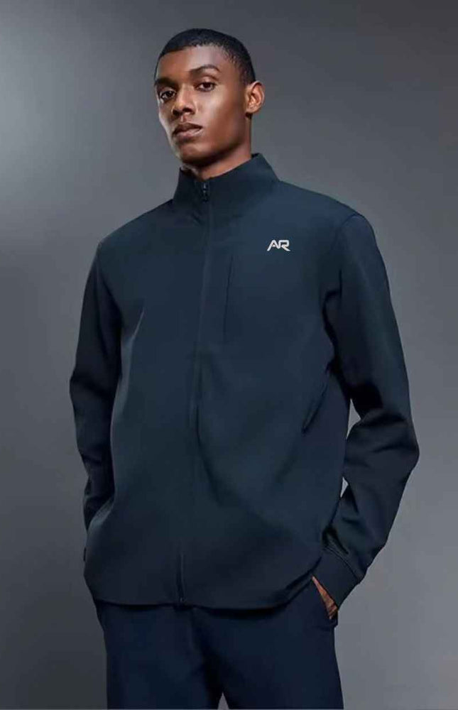 High-Collar Weatherproof Zip-Up Jacket