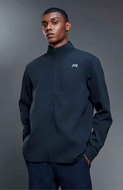 High-Collar Weatherproof Zip-Up Jacket