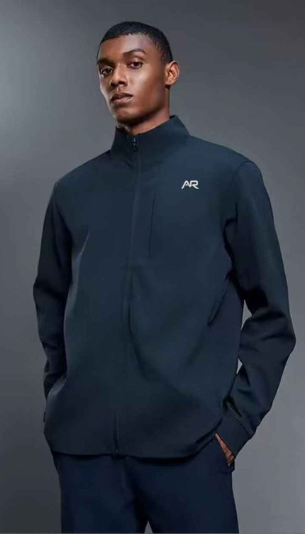 High-Collar Weatherproof Zip-Up Jacket