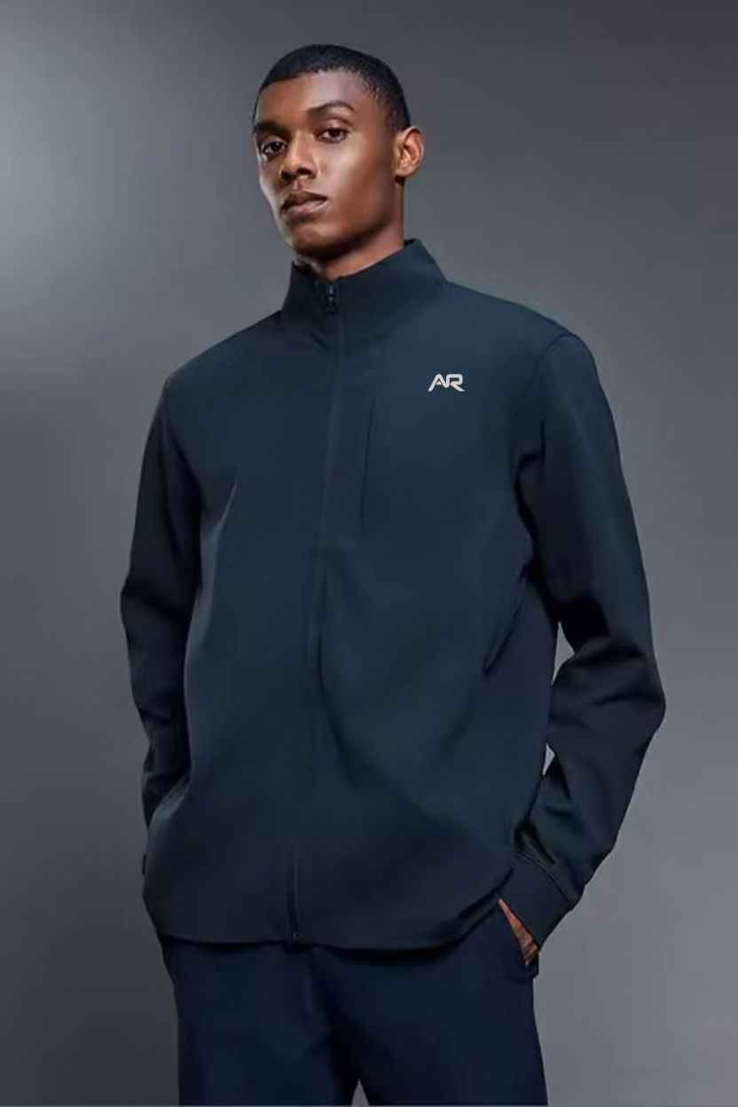 High-Collar Weatherproof Zip-Up Jacket