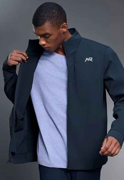 High-Collar Weatherproof Zip-Up Jacket
