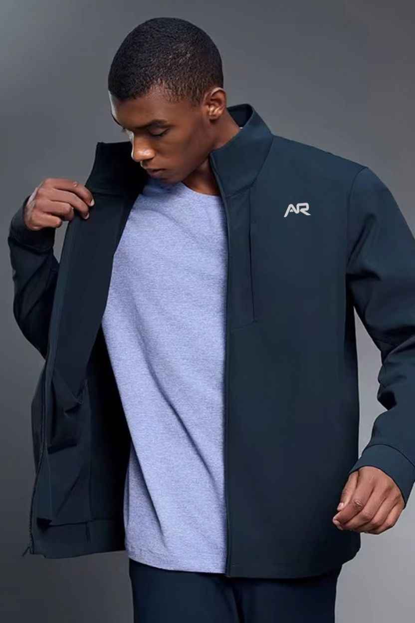 High-Collar Weatherproof Zip-Up Jacket