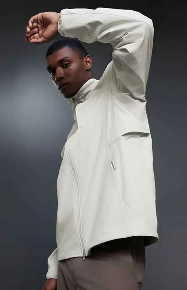 High-Collar Weatherproof Zip-Up Jacket