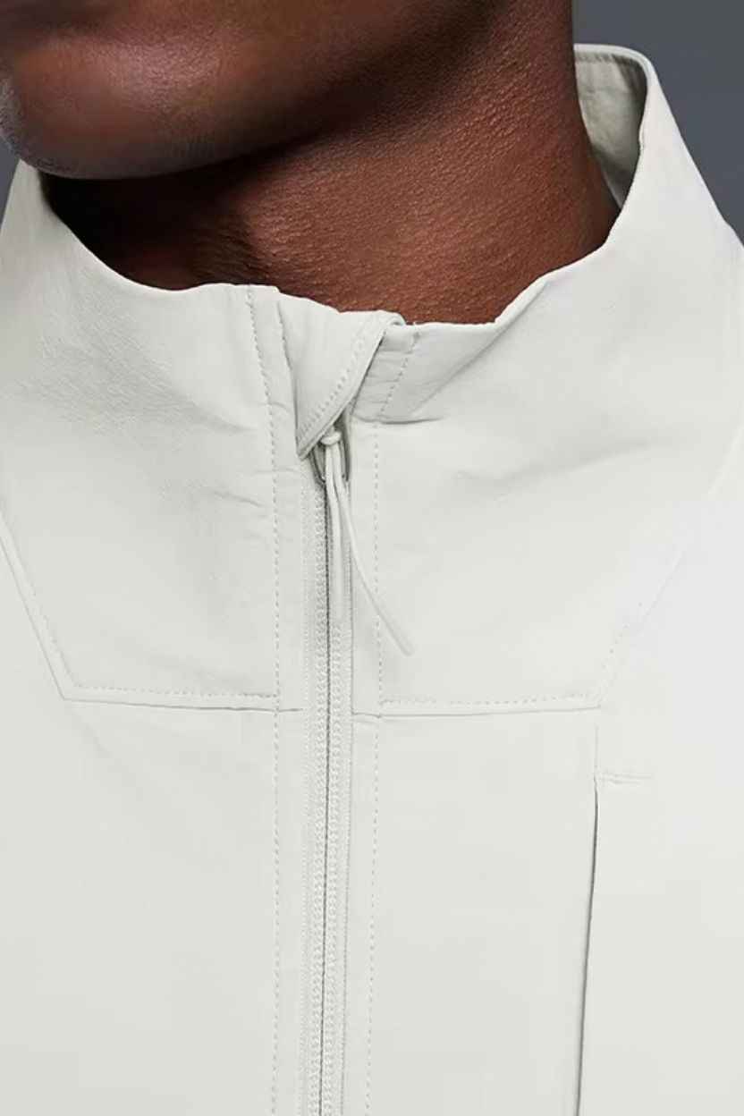 High-Collar Weatherproof Zip-Up Jacket