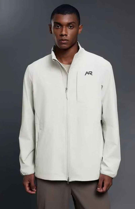 High-Collar Weatherproof Zip-Up Jacket