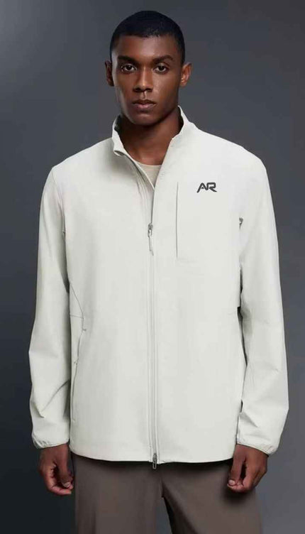 High-Collar Weatherproof Zip-Up Jacket