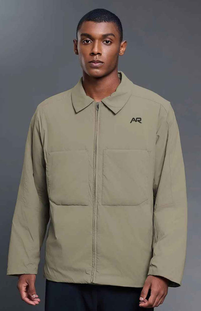 Mandarin Collar Padded Zip-Up Jacket