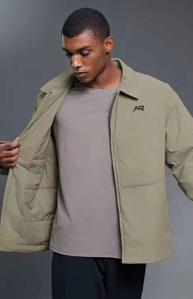 Mandarin Collar Padded Zip-Up Jacket