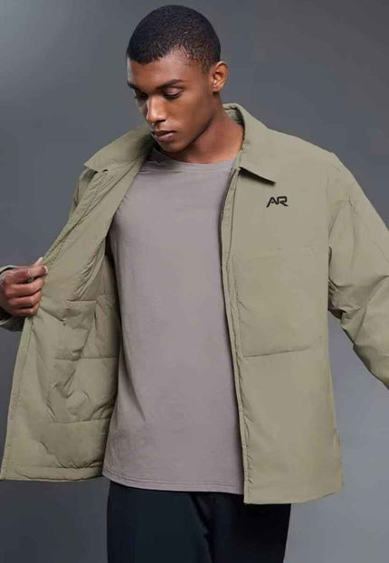 Mandarin Collar Padded Zip-Up Jacket