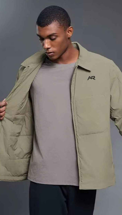 Mandarin Collar Padded Zip-Up Jacket