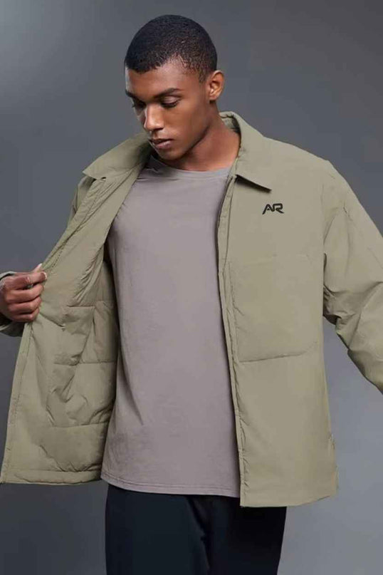 Mandarin Collar Padded Zip-Up Jacket