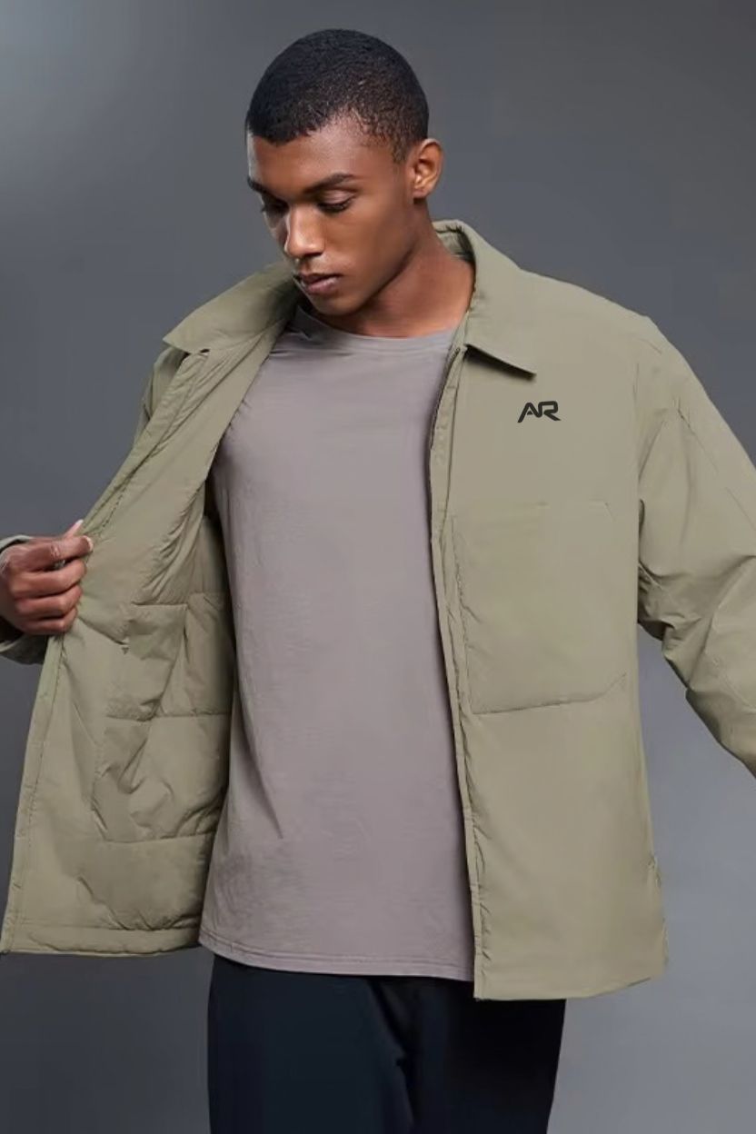 Mandarin Collar Padded Zip-Up Jacket ANJE REBEL